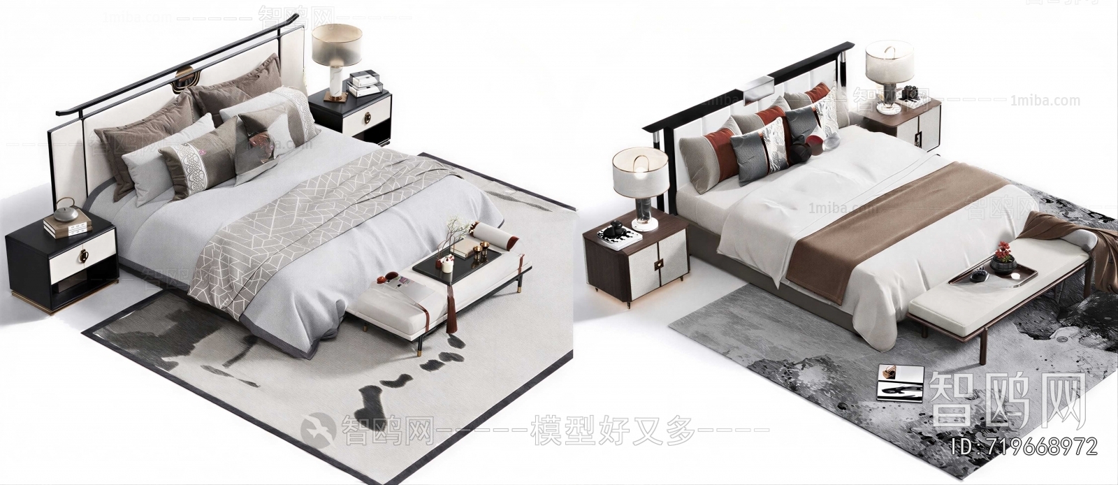 New Chinese Style Double Bed