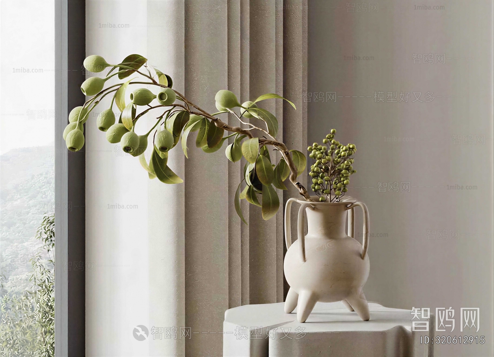 Wabi-sabi Style Aquatic Green Plant