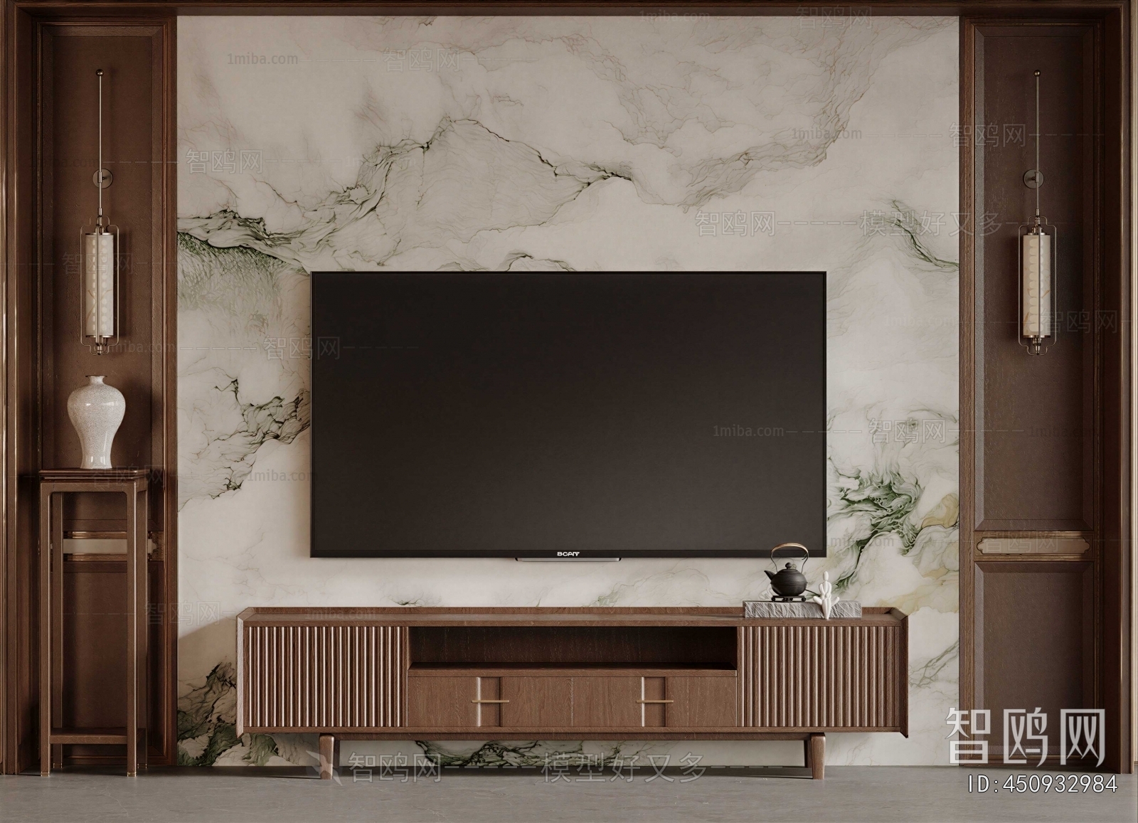 New Chinese Style TV Wall