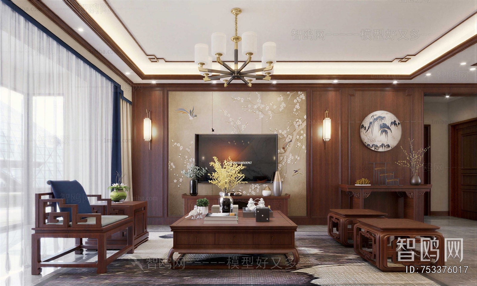 New Chinese Style A Living Room