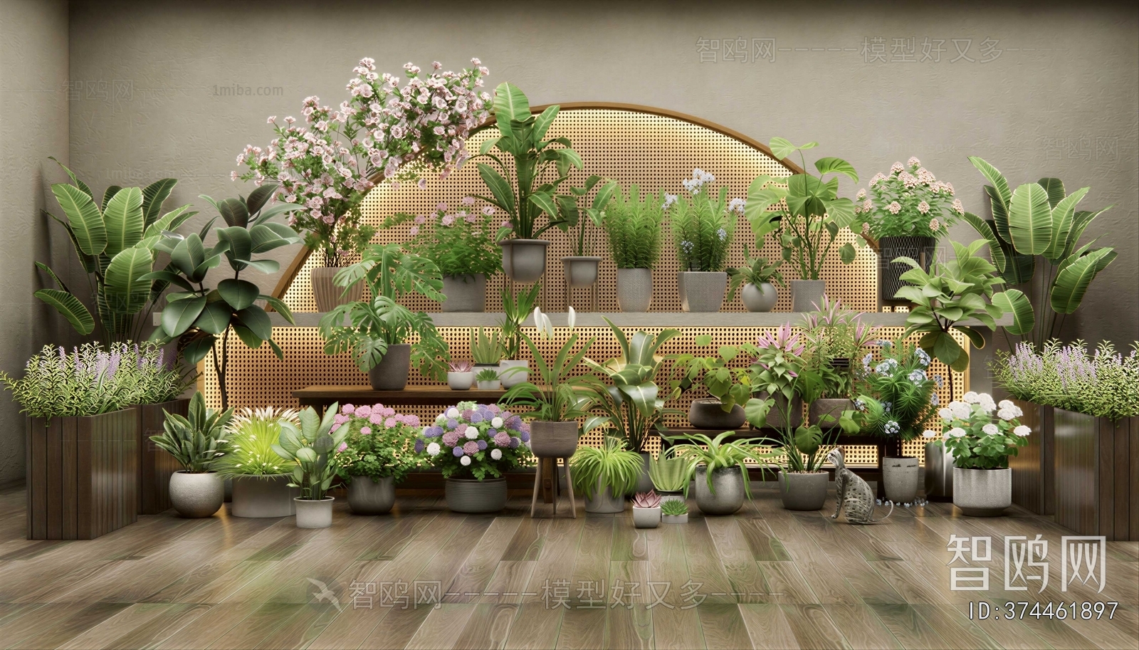 Modern Potted Green Plant