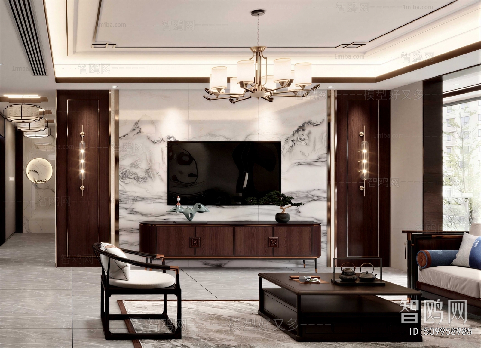 New Chinese Style A Living Room