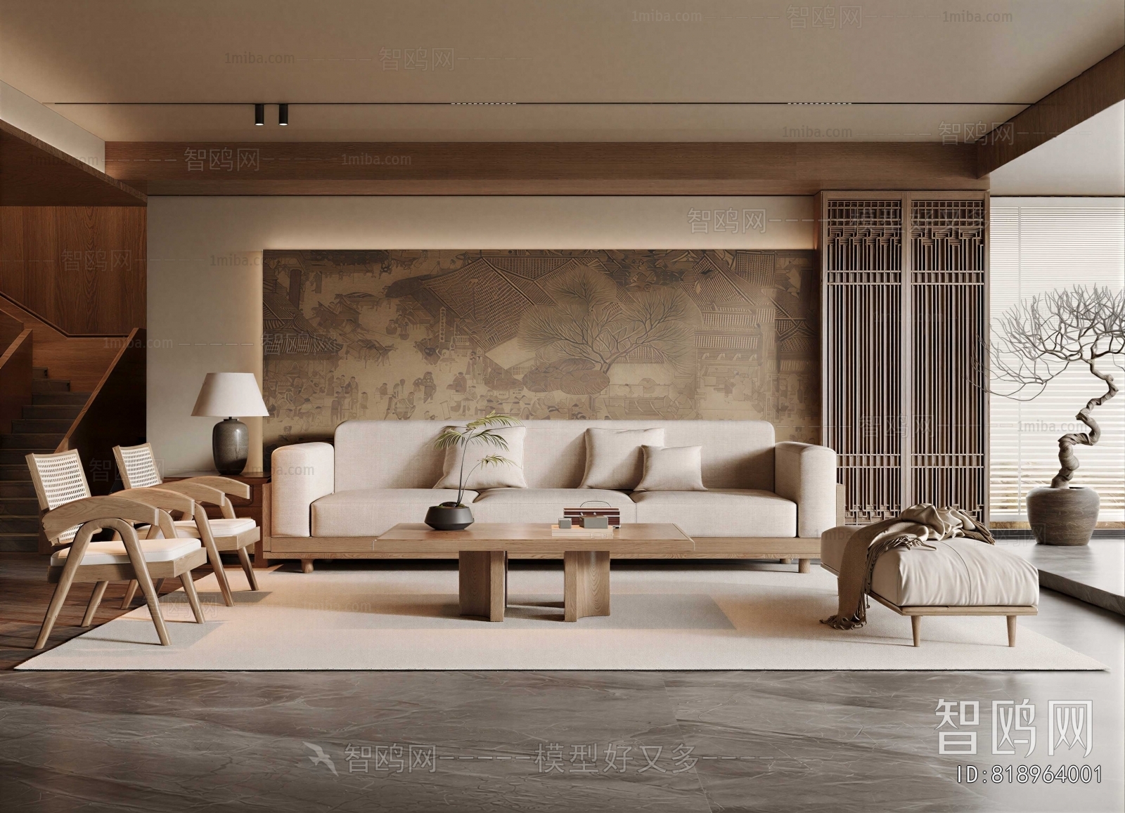 New Chinese Style A Living Room