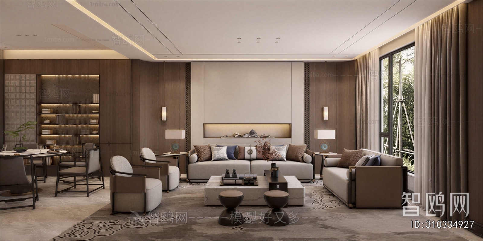 New Chinese Style A Living Room