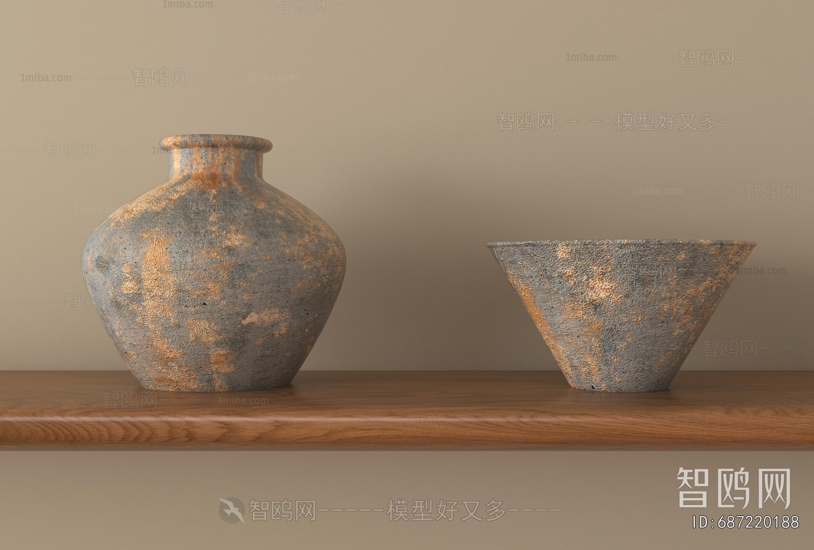 Wabi-sabi Style Clay Pot
