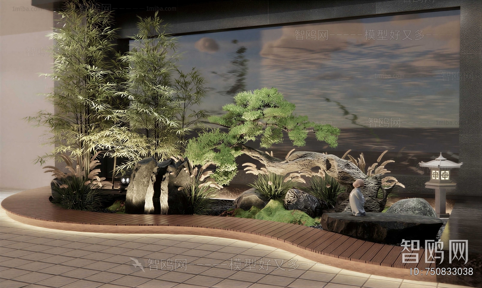 New Chinese Style Rockery Waterscape