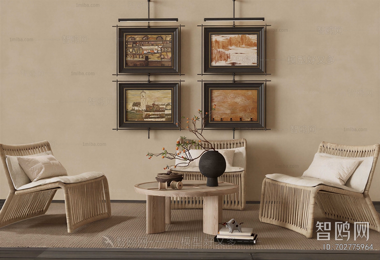 Wabi-sabi Style Leisure Table And Chair