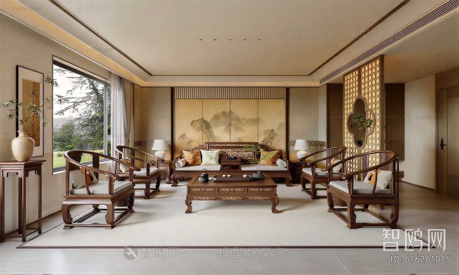 New Chinese Style A Living Room