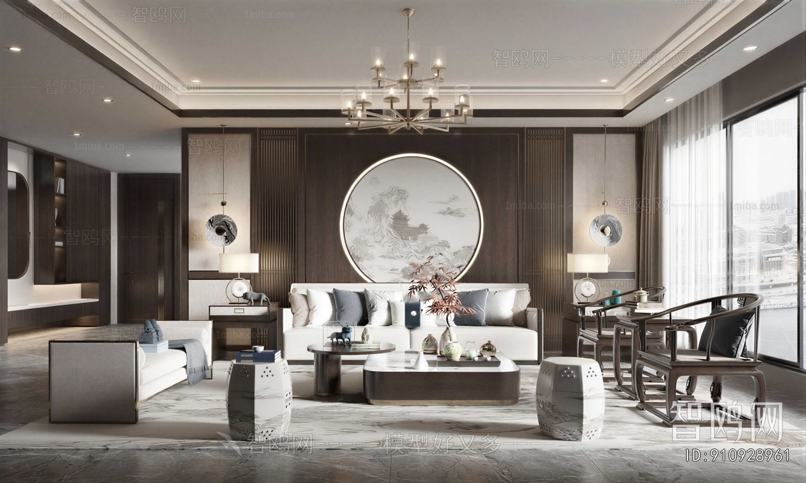 New Chinese Style A Living Room