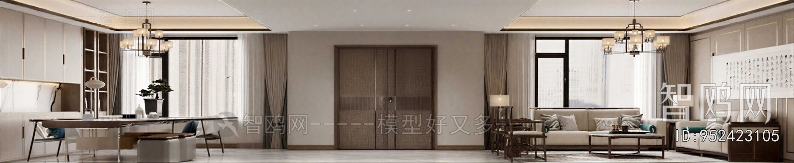 New Chinese Style A Living Room