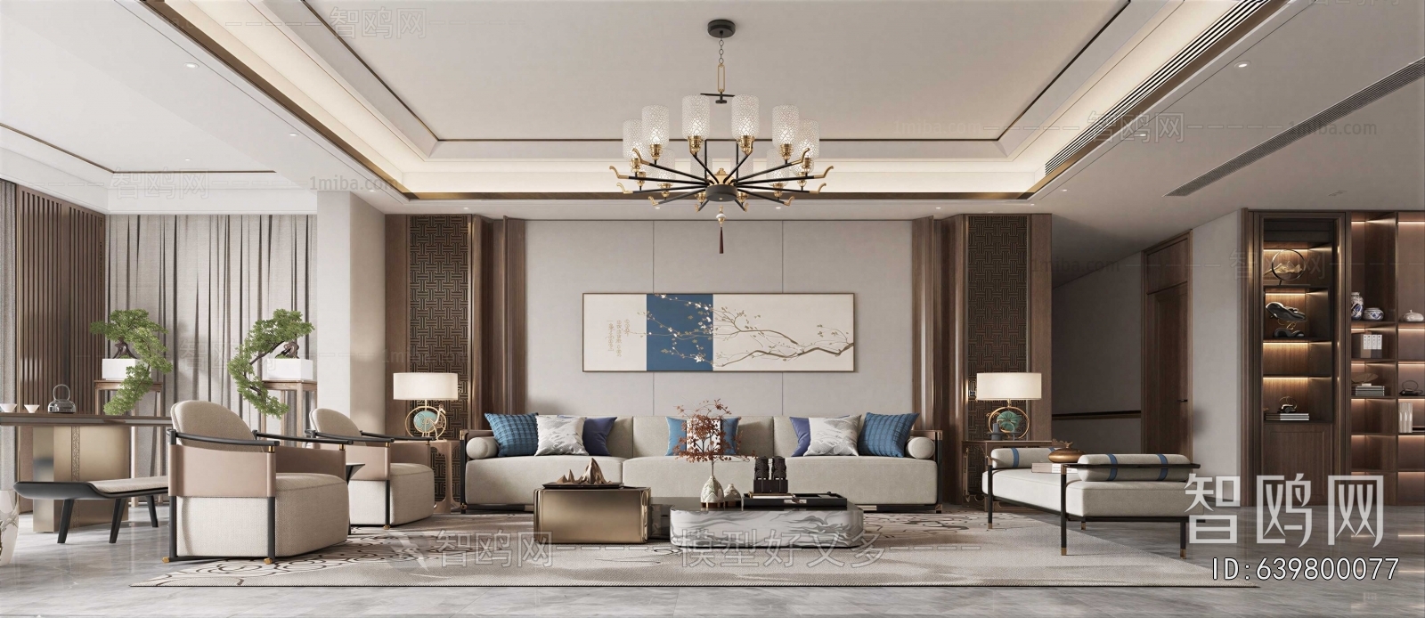 New Chinese Style A Living Room