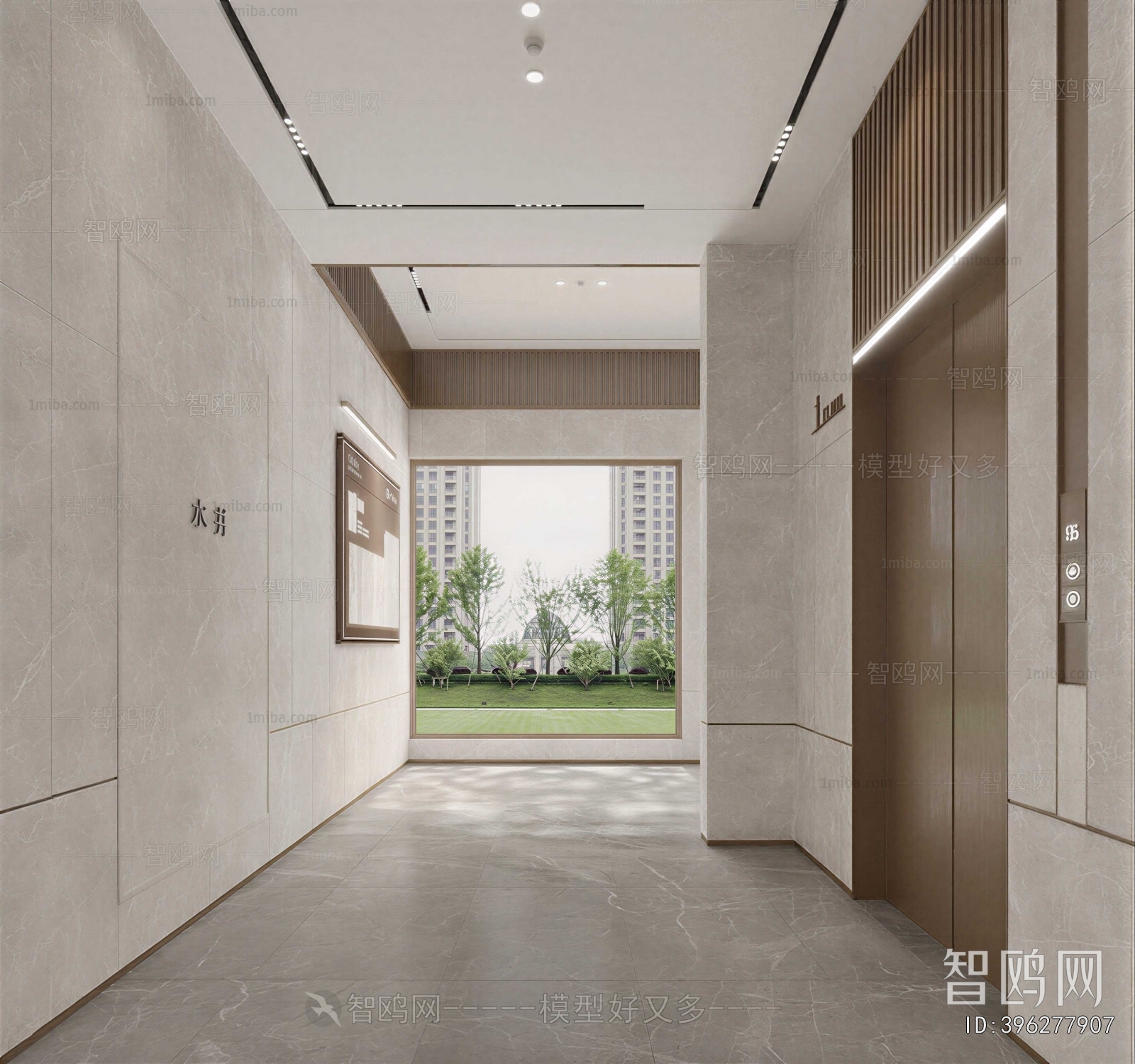 Modern Office Elevator Hall