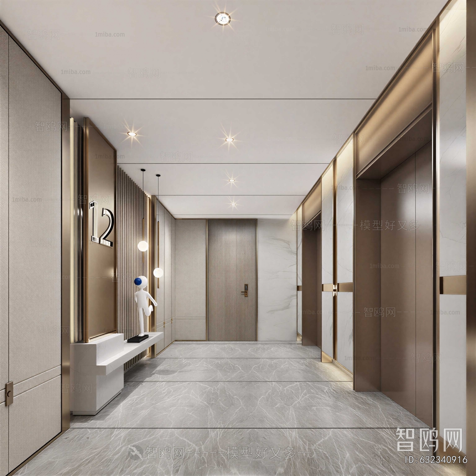 Modern Office Elevator Hall