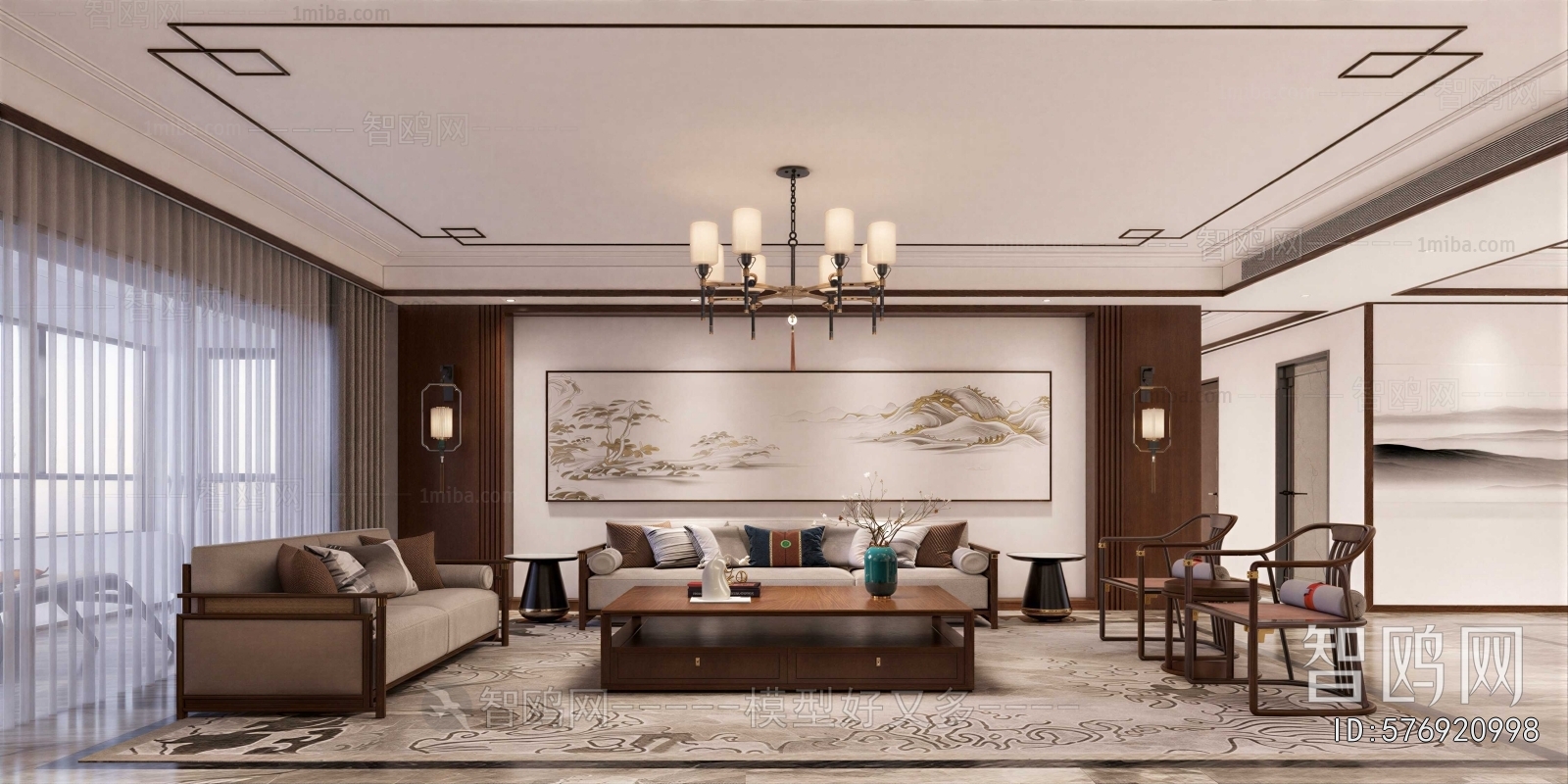 New Chinese Style A Living Room