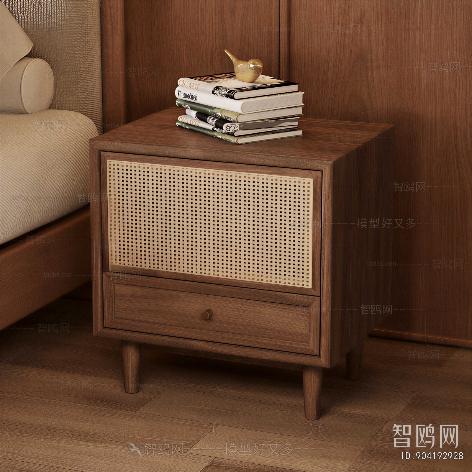 Wabi-sabi Style Bedside Cupboard