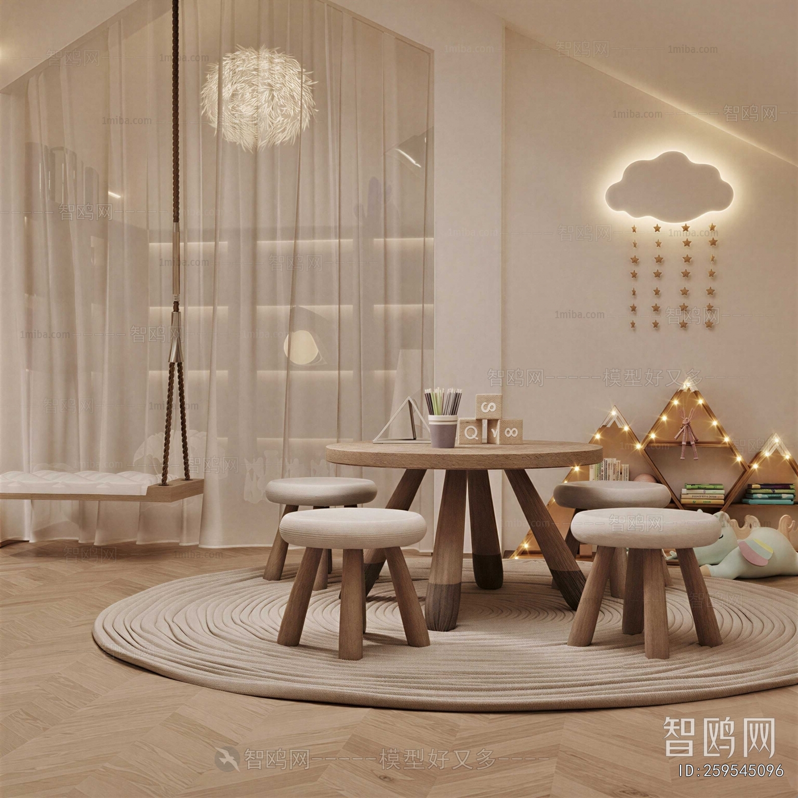 Modern Children's Room Activity Room