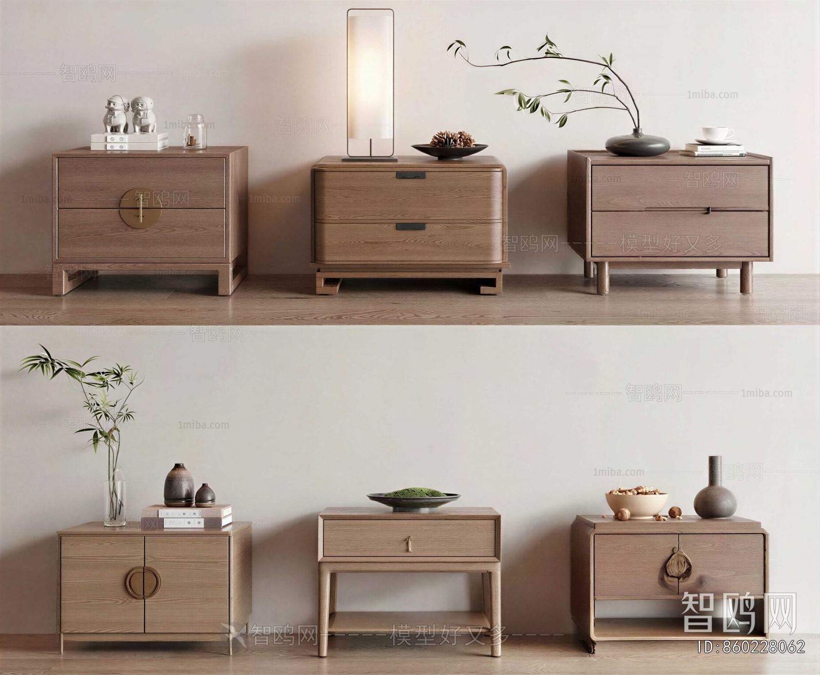 New Chinese Style Bedside Cupboard