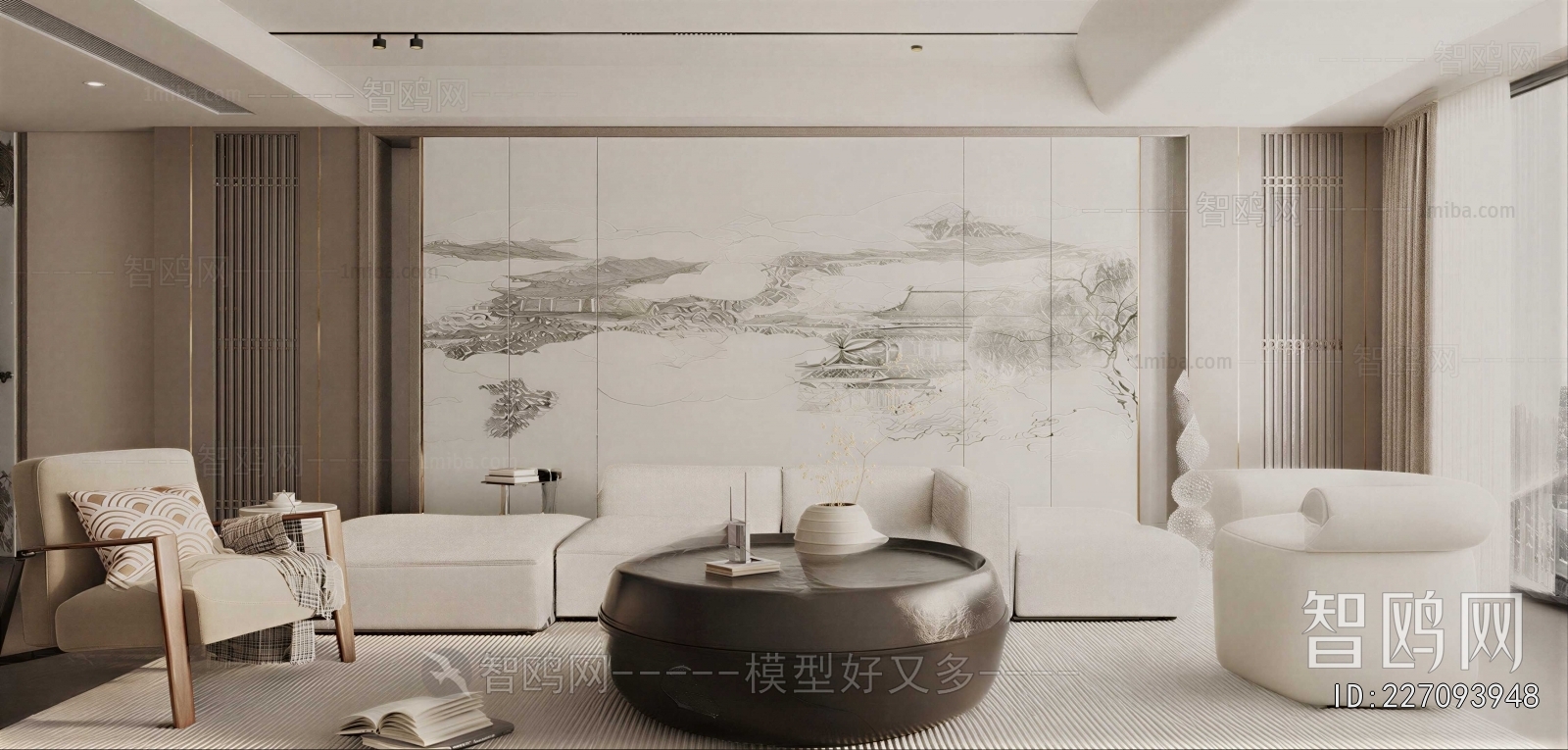 New Chinese Style A Living Room