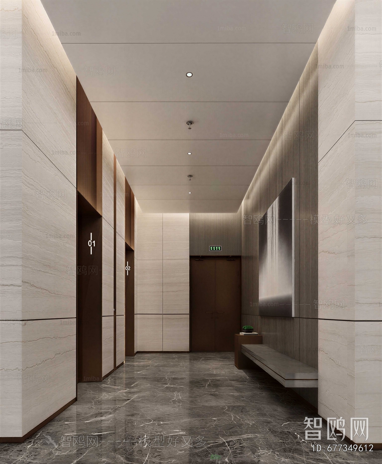 Modern Office Elevator Hall