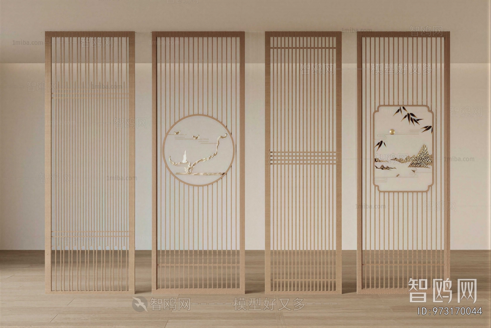 New Chinese Style Wooden Screen Partition