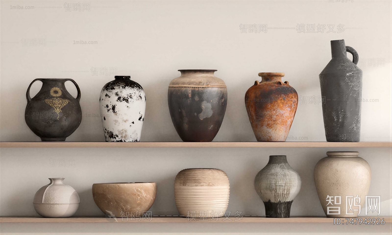 Wabi-sabi Style Clay Pot