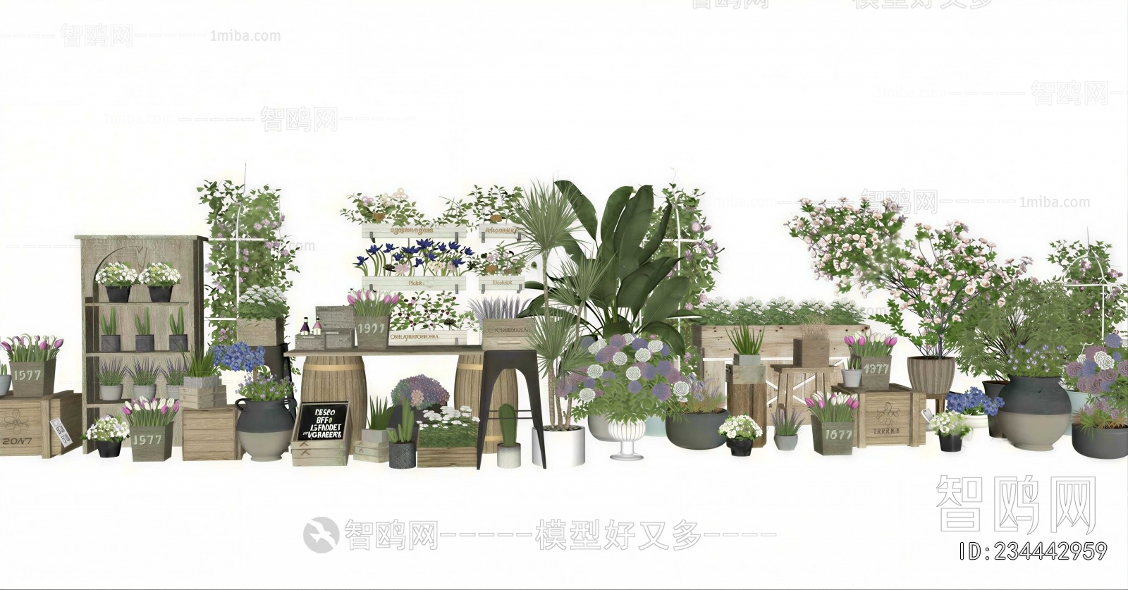 Modern Potted Green Plant