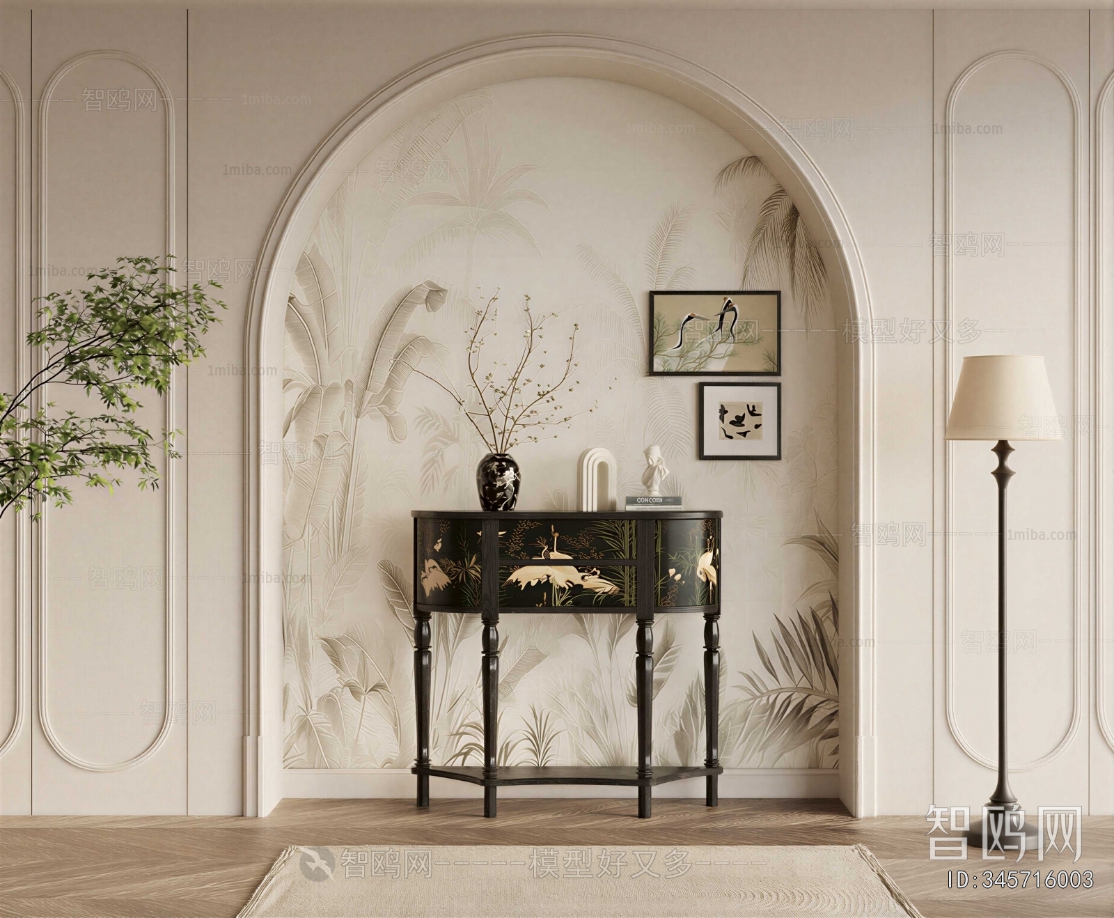 New Chinese Style Entrance Cabinet