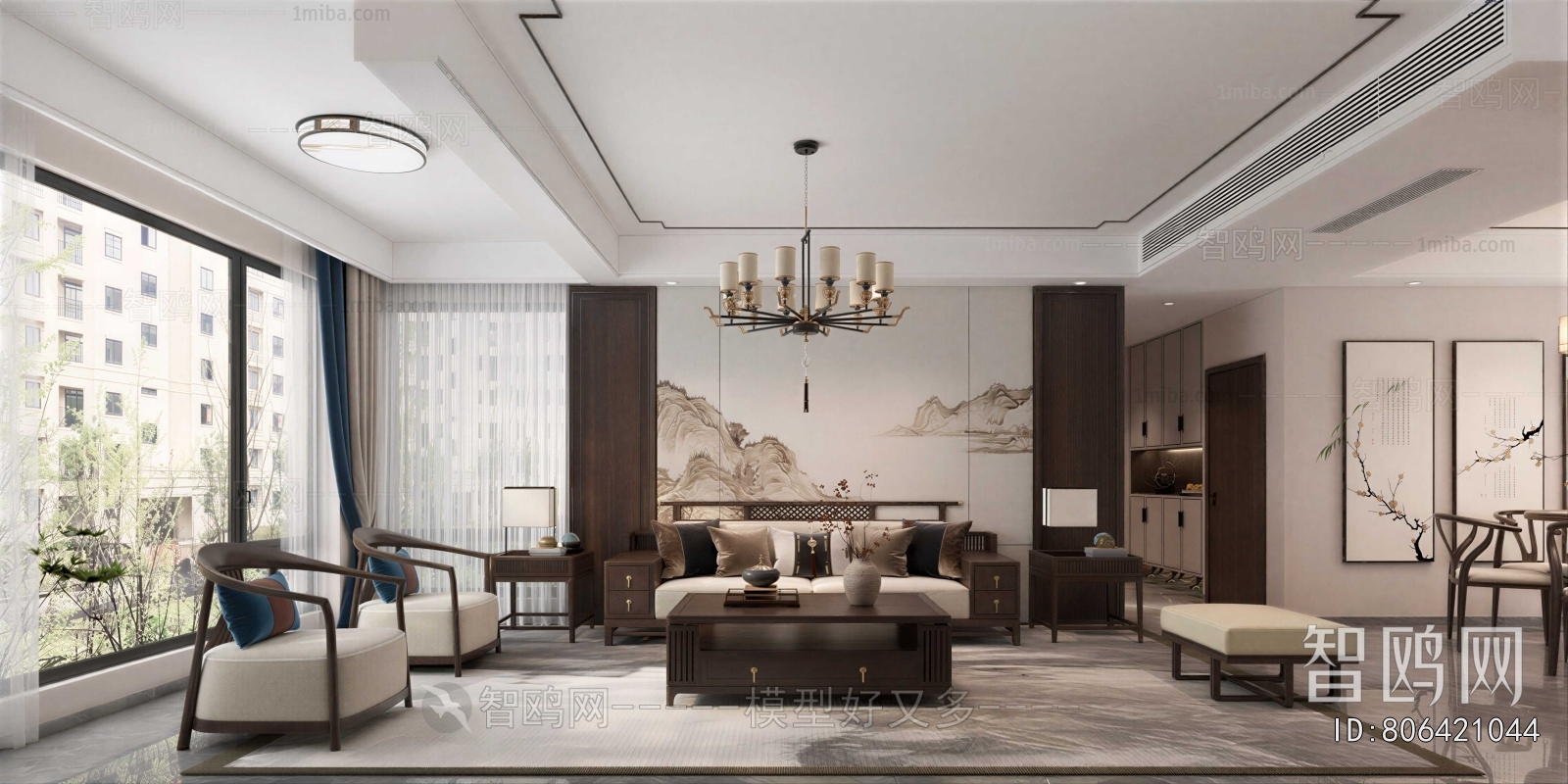 New Chinese Style A Living Room