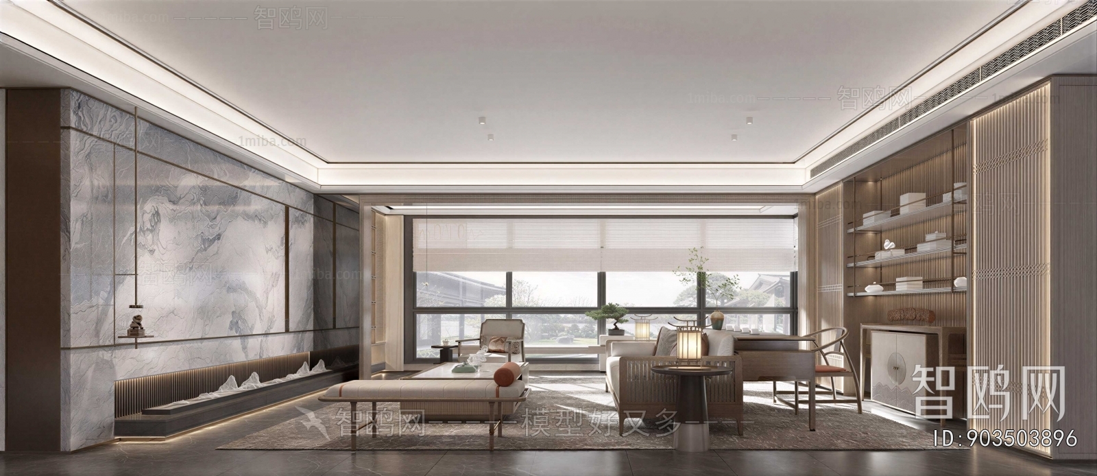 New Chinese Style A Living Room