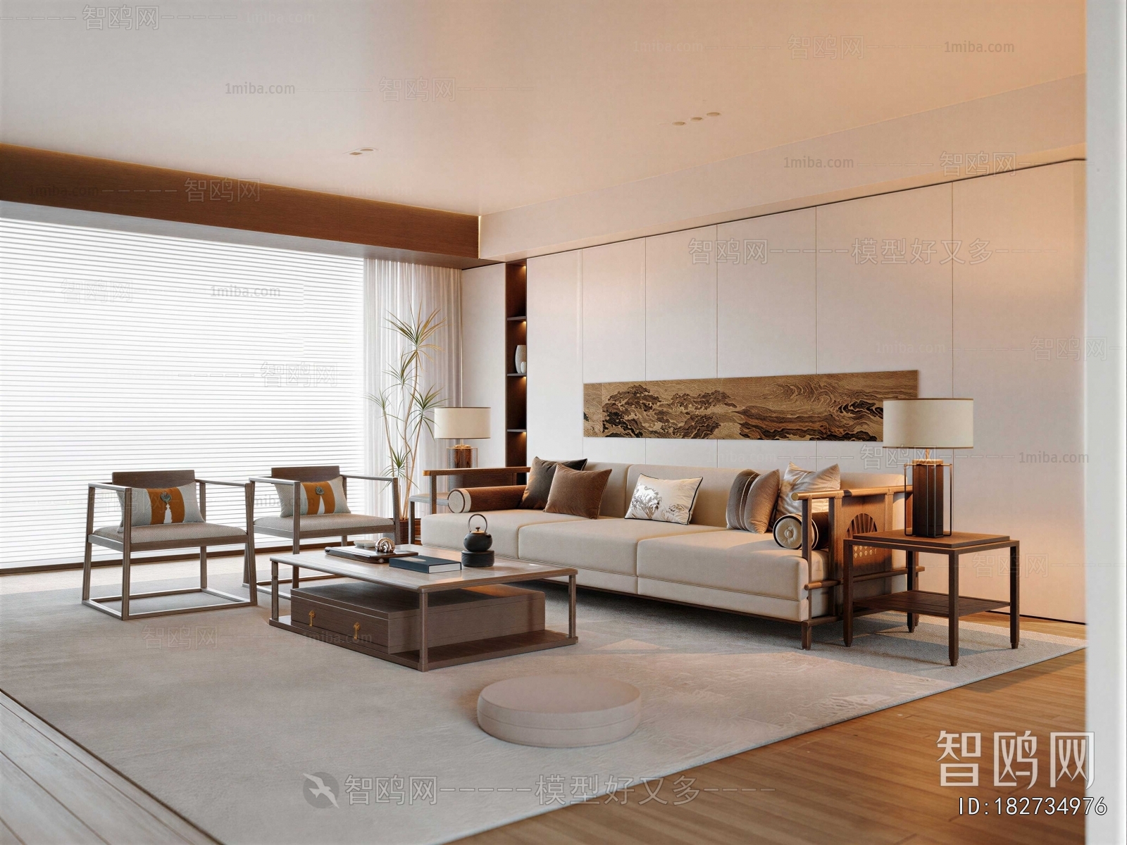 New Chinese Style A Living Room