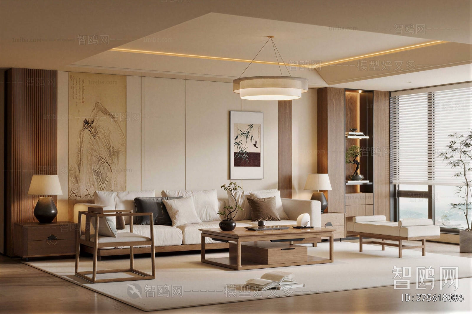 New Chinese Style A Living Room