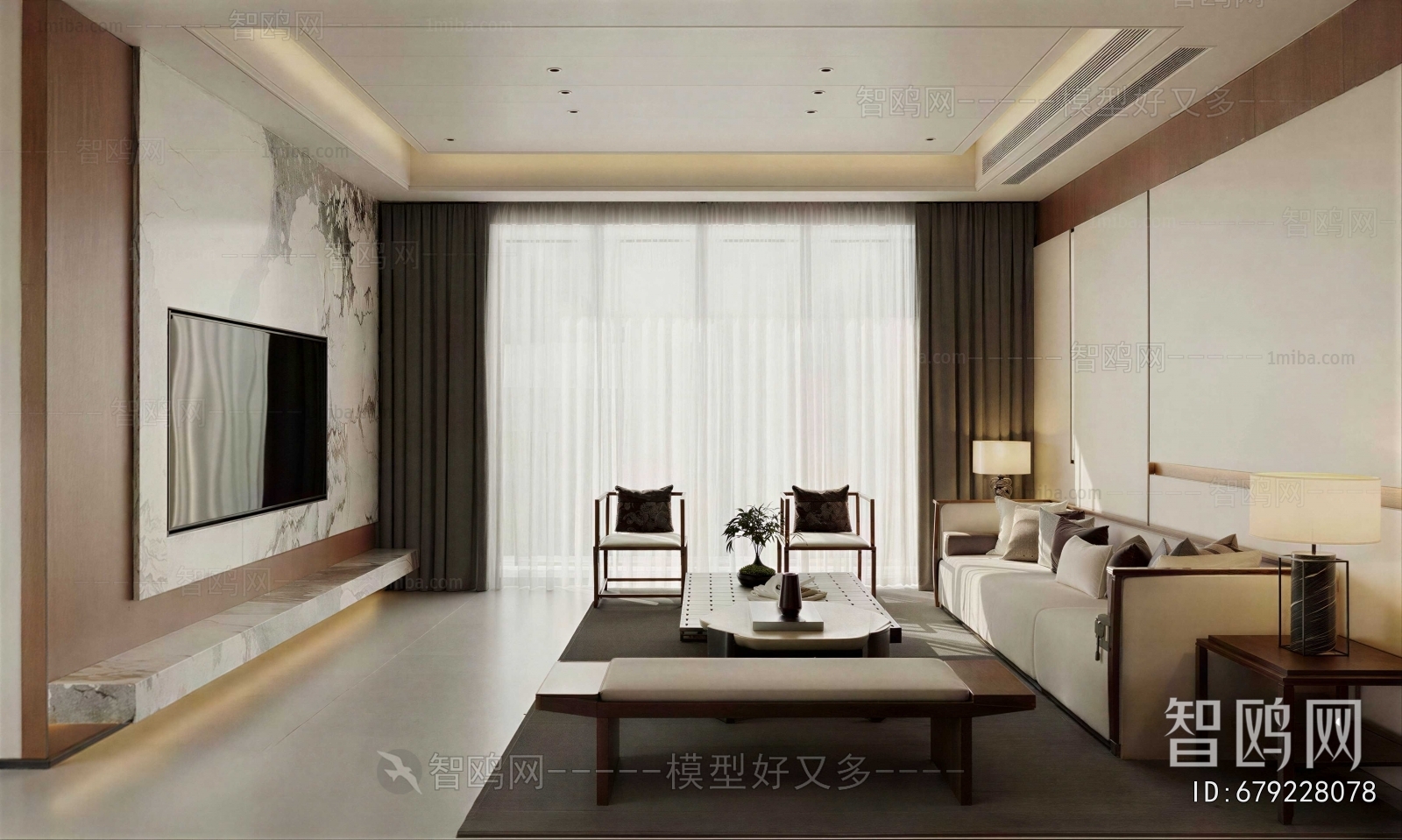 New Chinese Style A Living Room