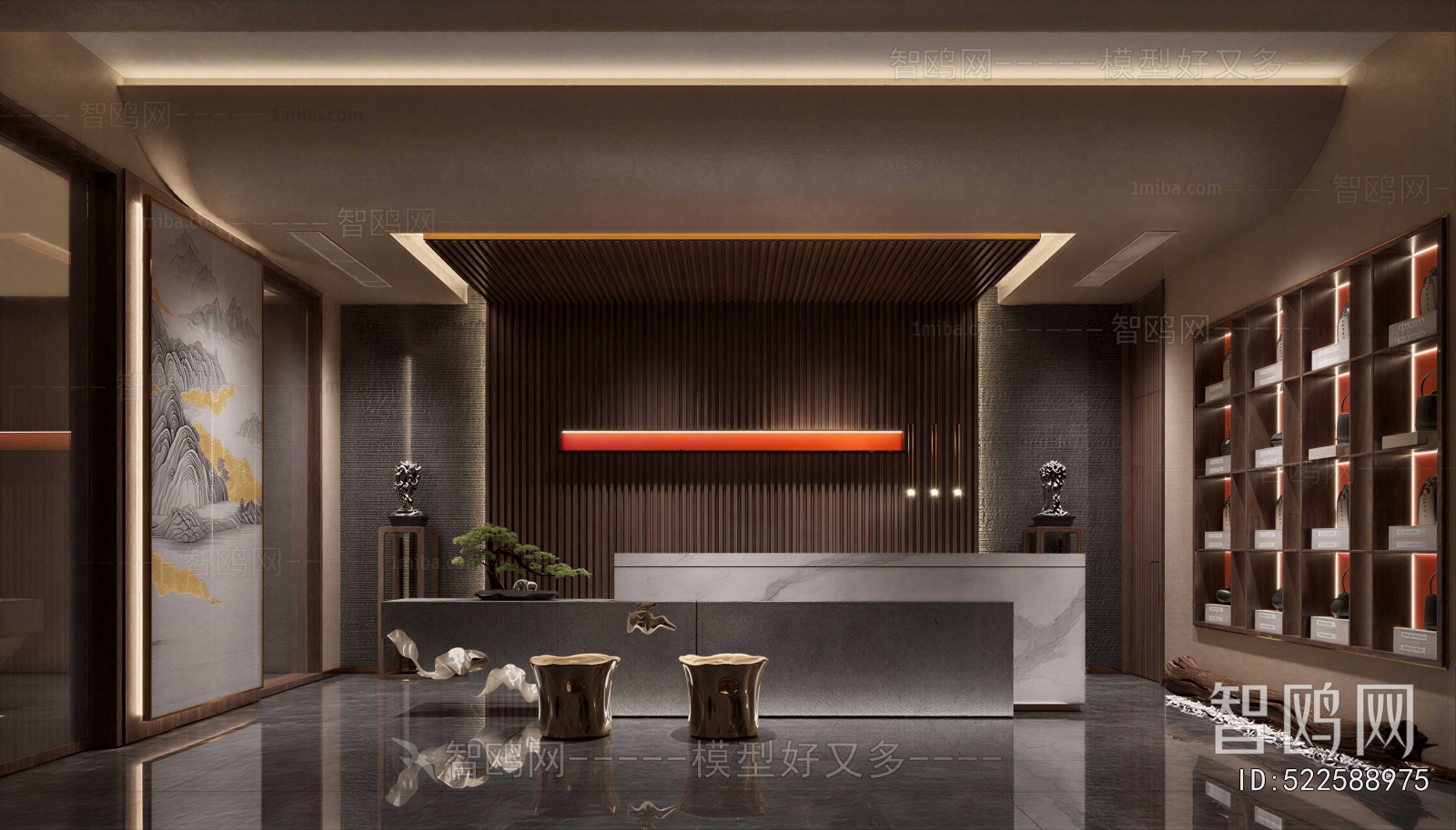 New Chinese Style Office Reception Desk