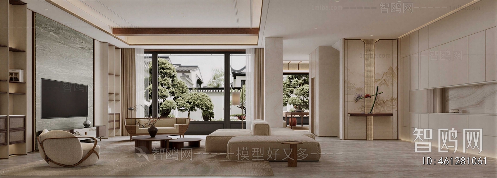 New Chinese Style A Living Room