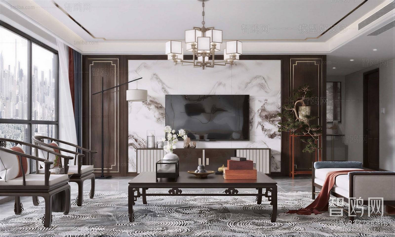 New Chinese Style A Living Room