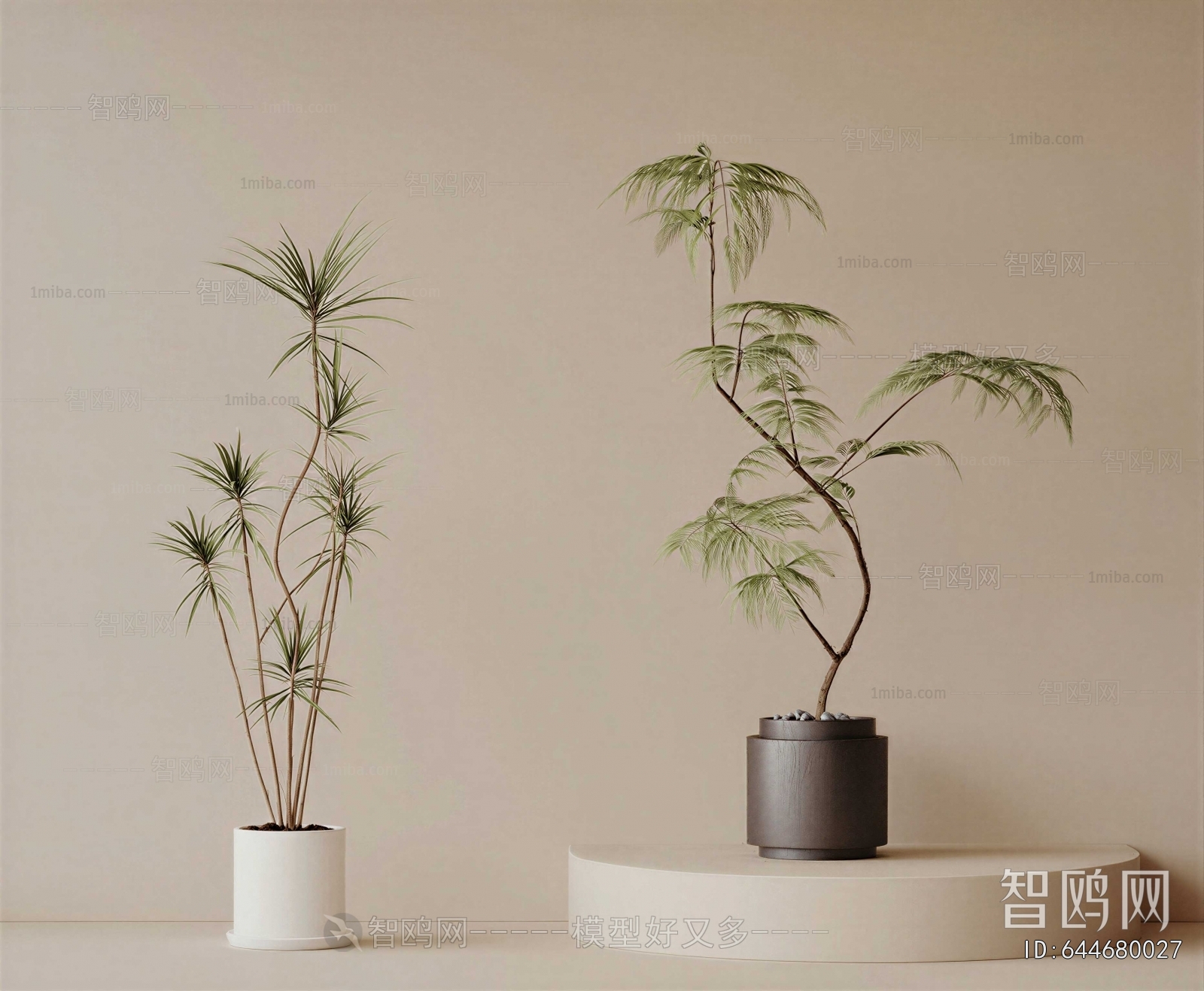 Modern Ground Green Plant Potted Plants