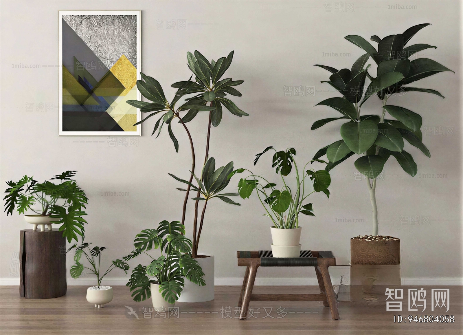 Modern Ground Green Plant Potted Plants