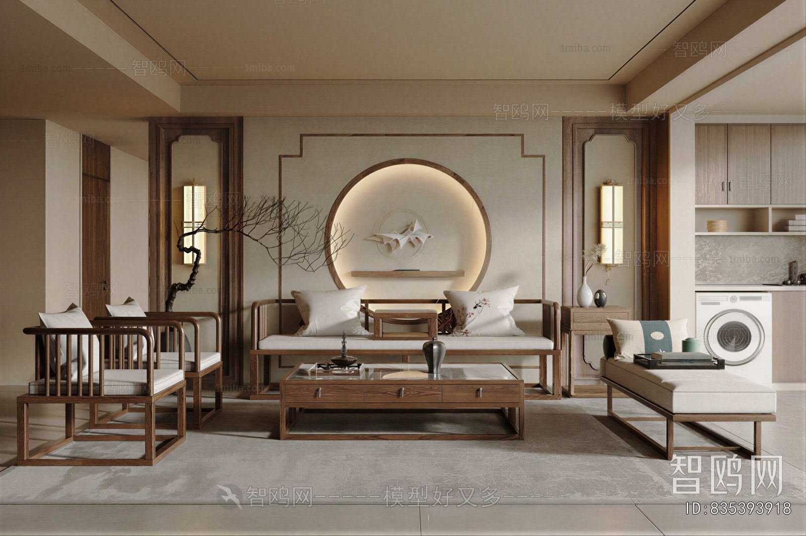 New Chinese Style A Living Room