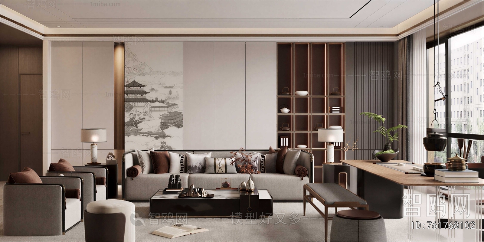 New Chinese Style A Living Room