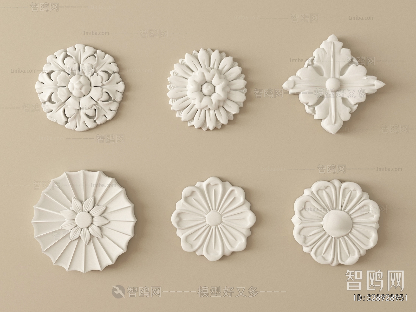 French Style Plaster Carved Top Plate