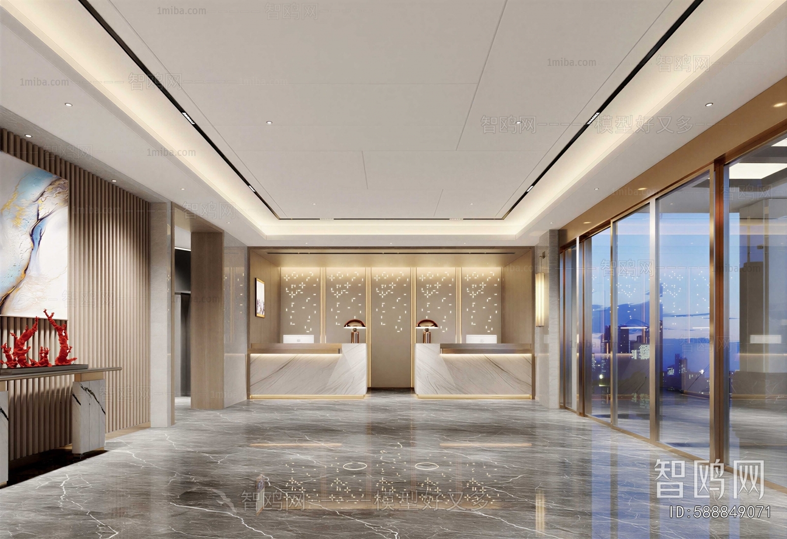 Modern Office Reception Desk