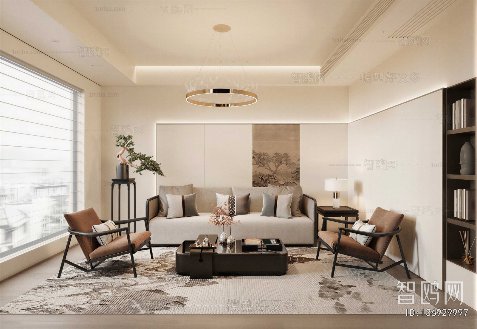 New Chinese Style A Living Room