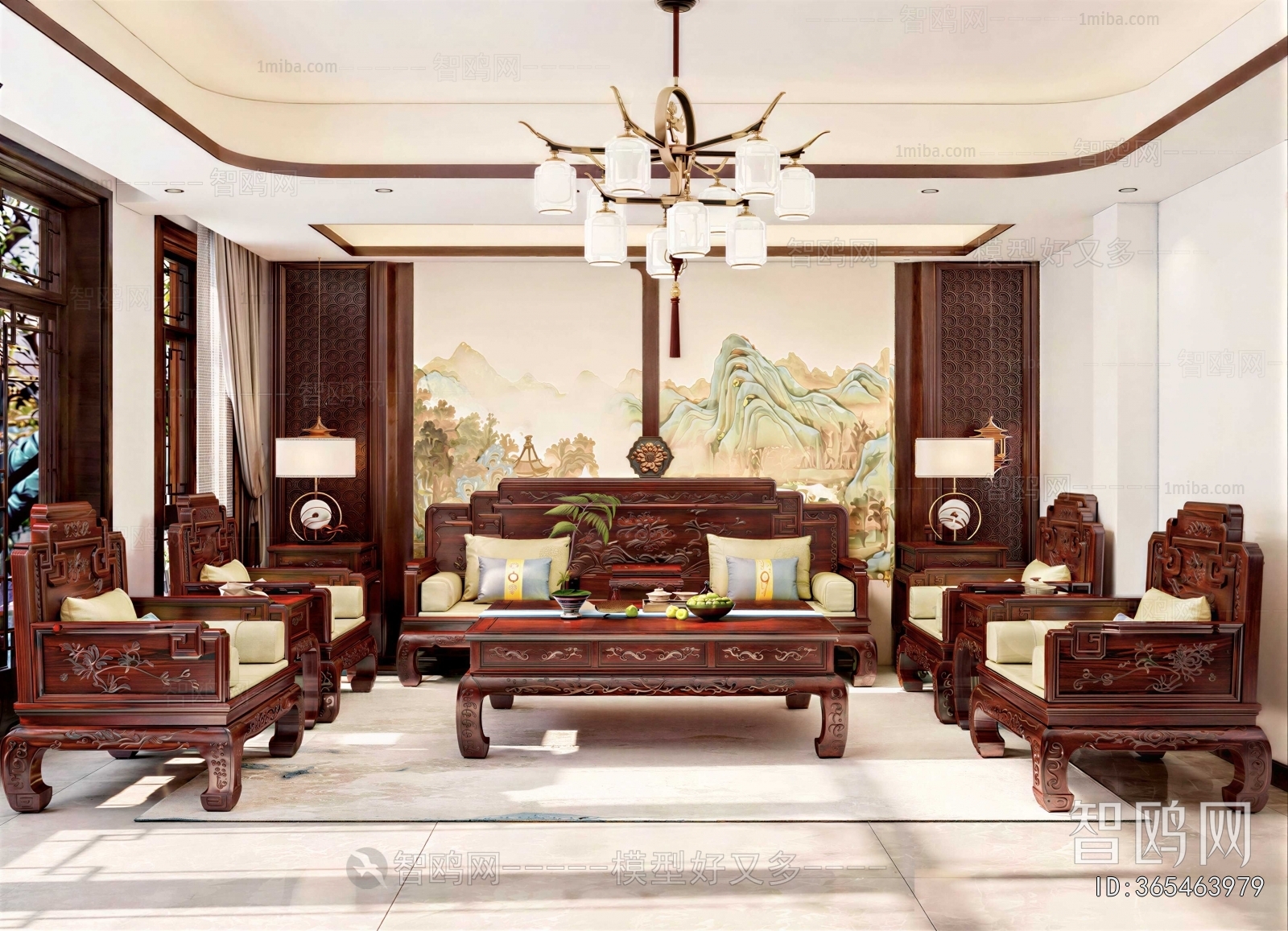 New Chinese Style A Living Room