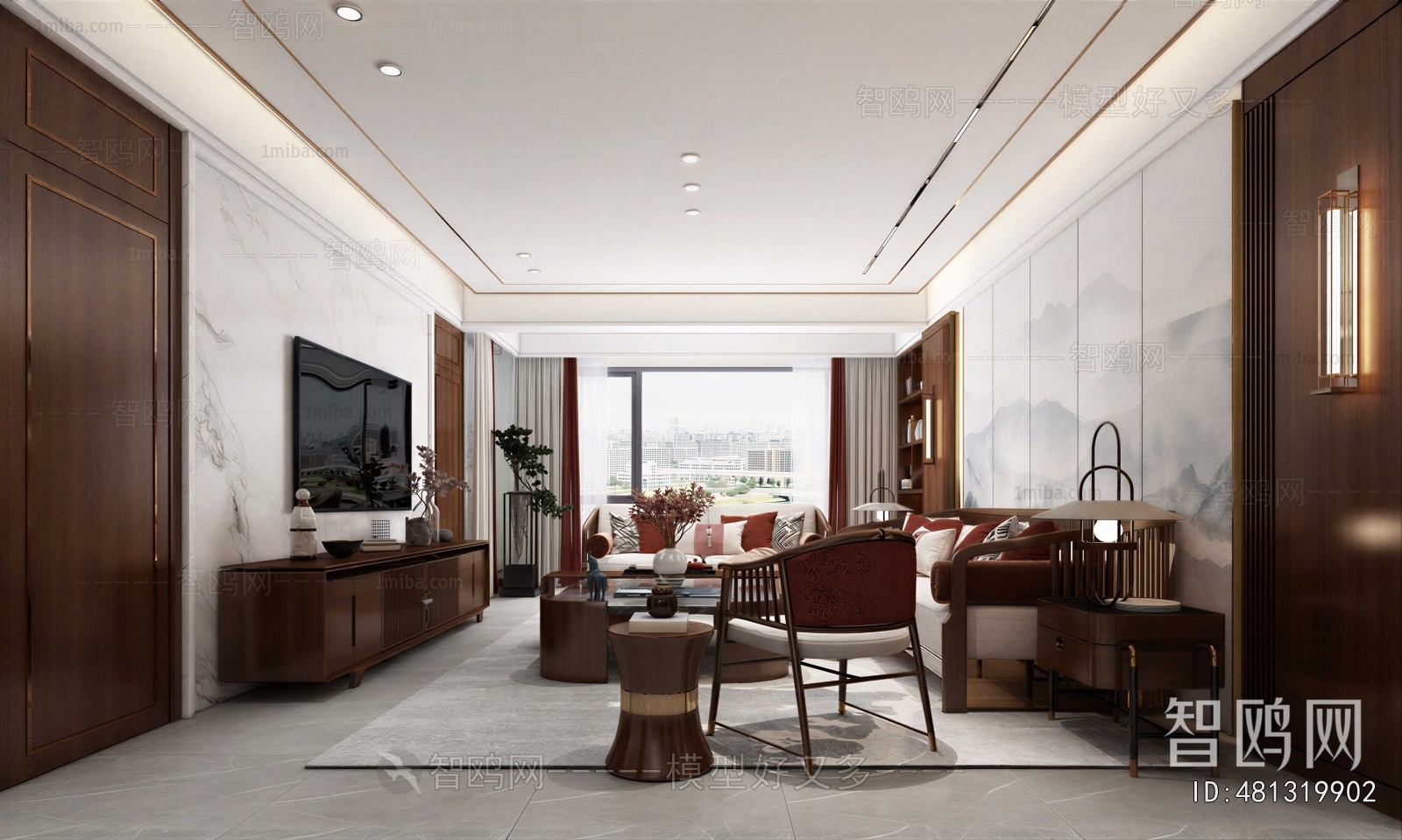 New Chinese Style A Living Room