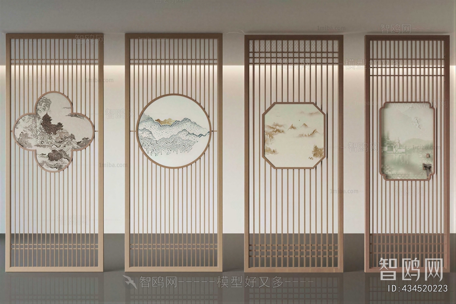 New Chinese Style Wooden Screen Partition