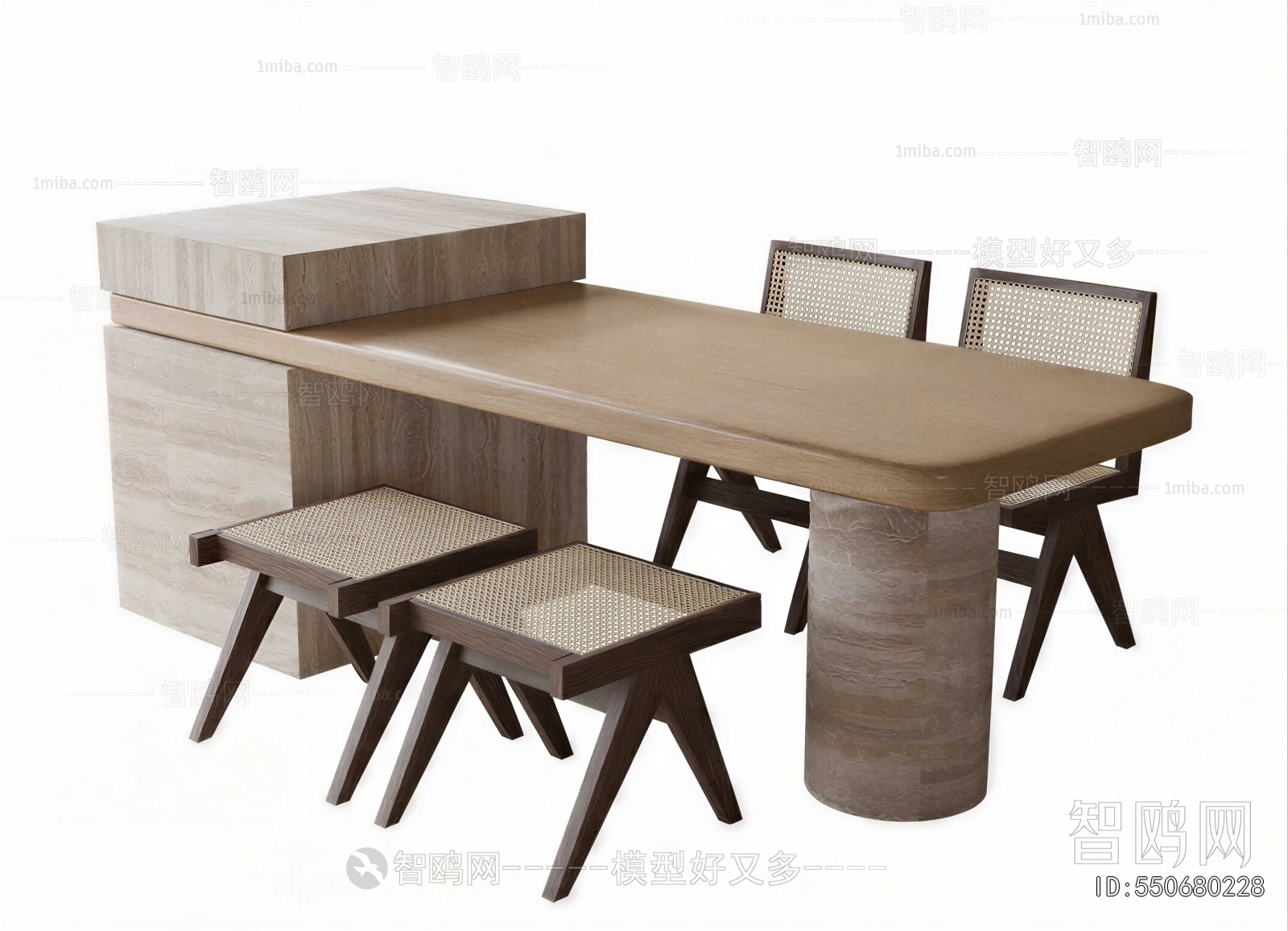 Wabi-sabi Style Dining Table And Chairs