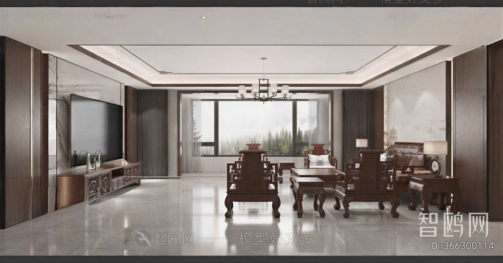 New Chinese Style A Living Room