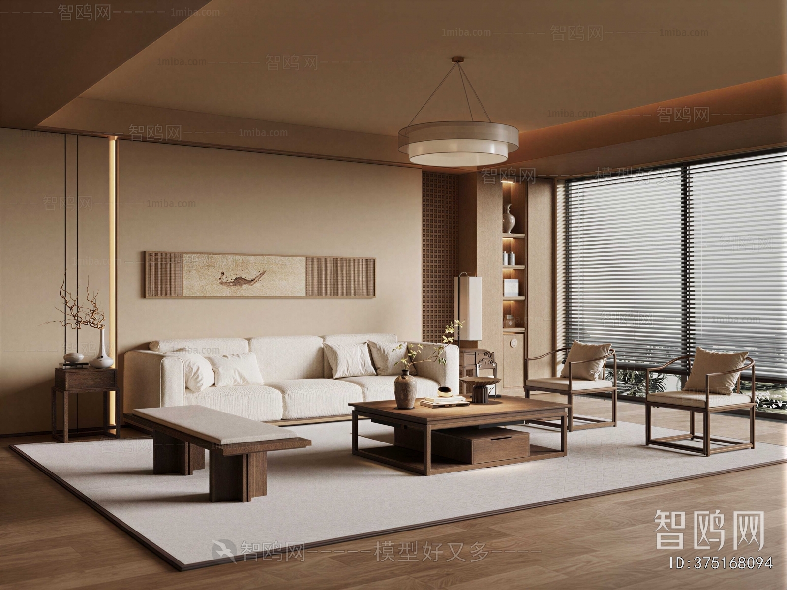 New Chinese Style A Living Room