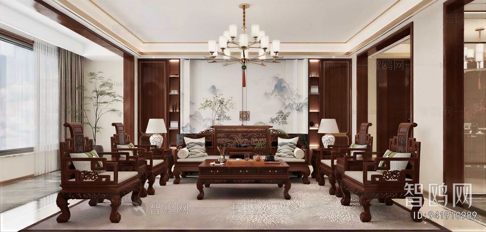 New Chinese Style A Living Room