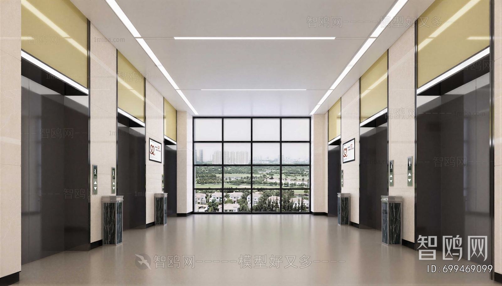 Modern Office Elevator Hall